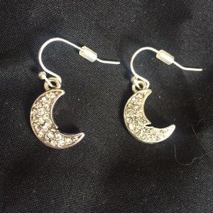 Embellished moon earrings